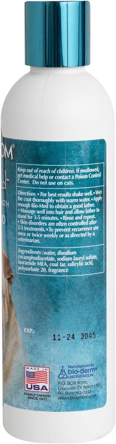 Bio-Groom Bio-Med Dog Shampoo - Dog Bathing Supplies, Puppy Shampoo for Sensitive Skin, Hot Spot Treatment, Itch Relief, Made in USA - 8 fl oz - PawsPlanet Australia
