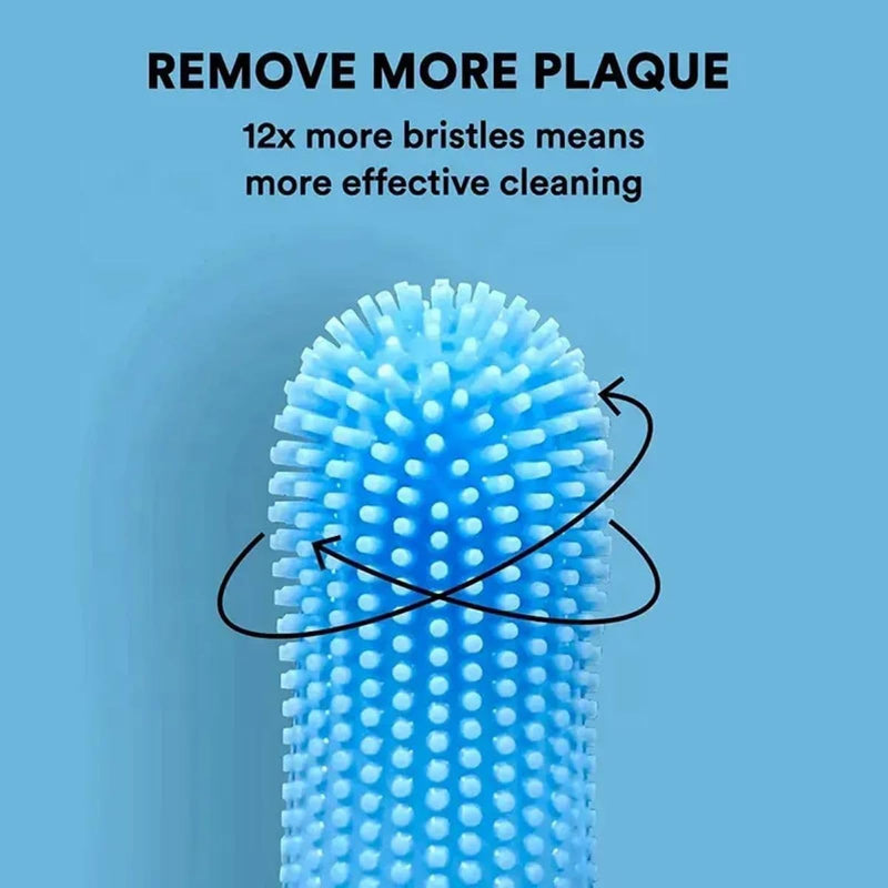 Pack of 4 Dog Toothbrushes, 360º Pets Teeth Cleaning Toothbrush for Dogs Cats, Silicone Finger Toothbrush, Dog, Finger Toothbrush, Reusable, Dog Dental Care Teeth Cleaning