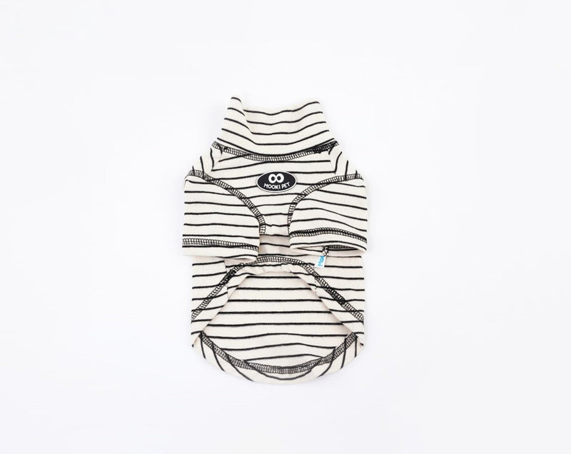 Dog Striped Thermal Undershirt,pet Apparel Designed for Warmth, Suitable for Small Dogs Cats Boy Girl. Combines Cuteness and Style. Colors: Black & White, Purple & Green. (Black-White, Large) black-white - PawsPlanet Australia