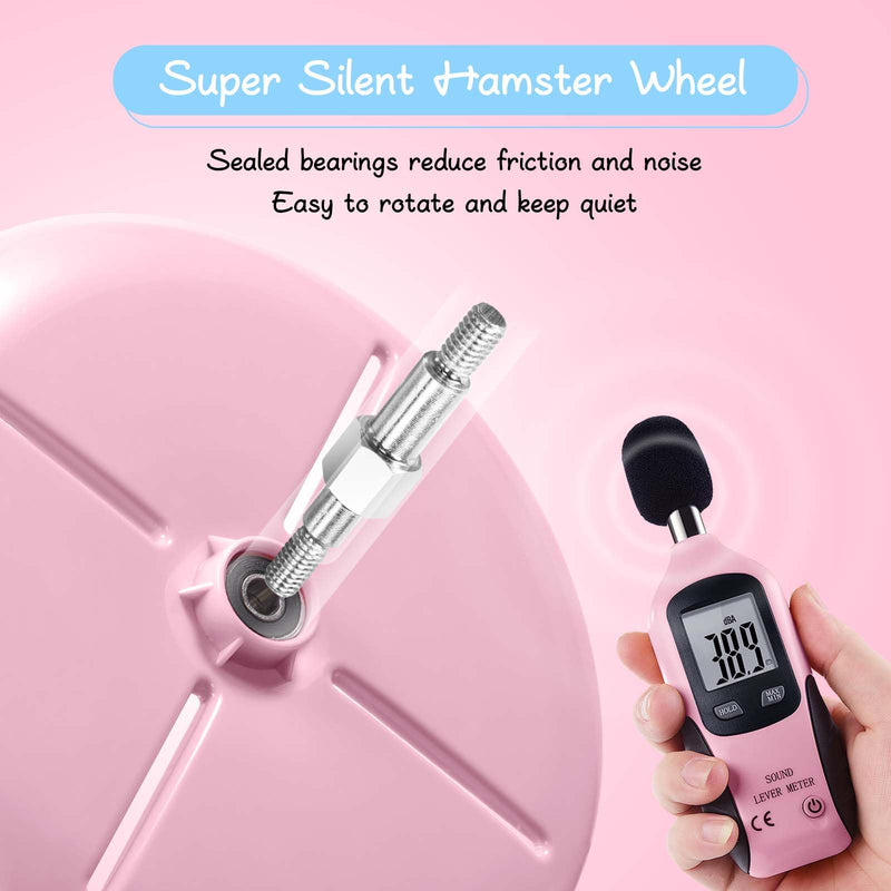Hamster Wheel, Silent Hamster Wheel, 7.5 inch Durable Mice Running Wheel Height Adjustable, Quiet Hamster Wheel Hamster Toys for Hamsters, Gerbil, Hedgehog, and Other Small Pets - PawsPlanet Australia