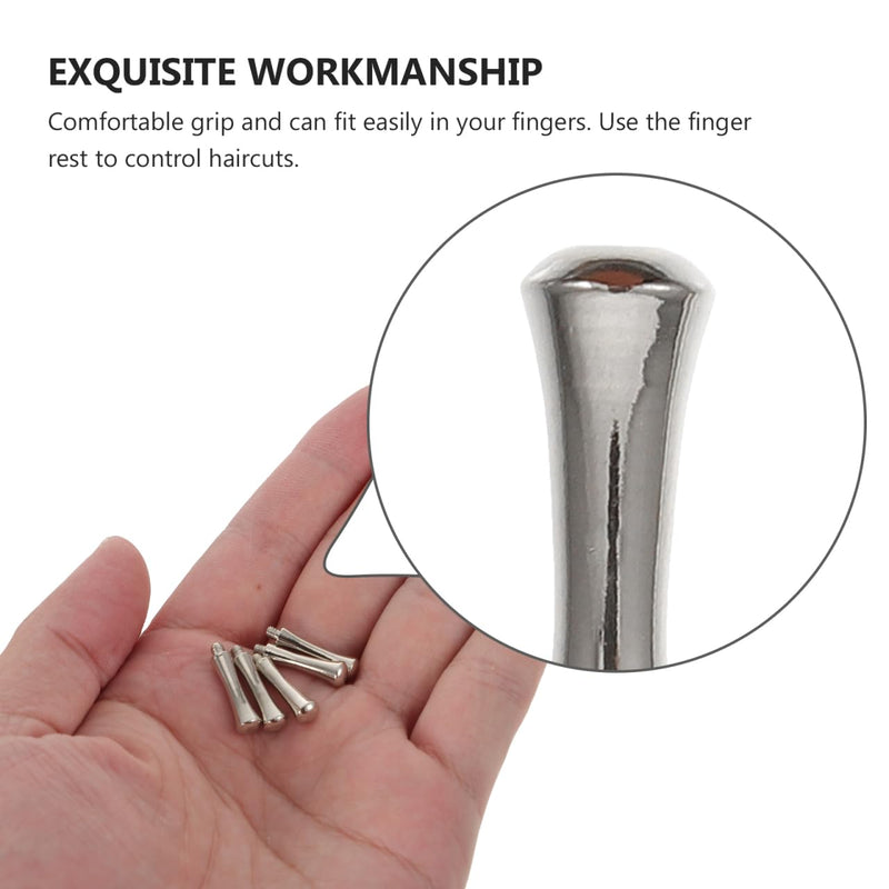 10Pcs Scissors Finger Rest Silver Stainless Steel Hairdressing Scissor Parts for Pet Grooming Comfortable Finger Holders for Salon and Home Use