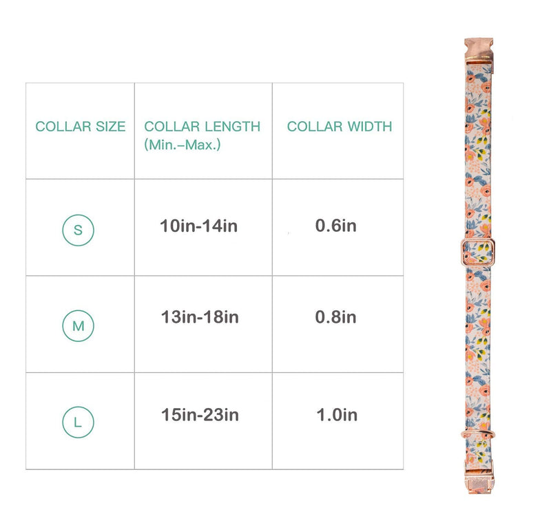 Metal Buckle Dog Collar, Durable Adjustable Dog Collar Soft for Small Medium Large Dogs (M(13-18in), Flower3) 0001-Flower3 M(13-18in) - PawsPlanet Australia