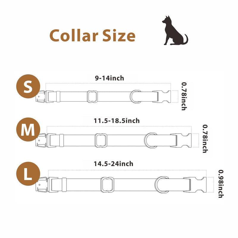 Dog Collar and Leash Set,Leather Silicone Waterproof Odor-Proof Dog Collar and Leash for Medium Dogs, Soft Flexible Dog Collars, Durable Thick Adjustable Pet Collar (Brown, Medium (12.5-20" Neck)) Brown Medium (12.5-20" Neck)
