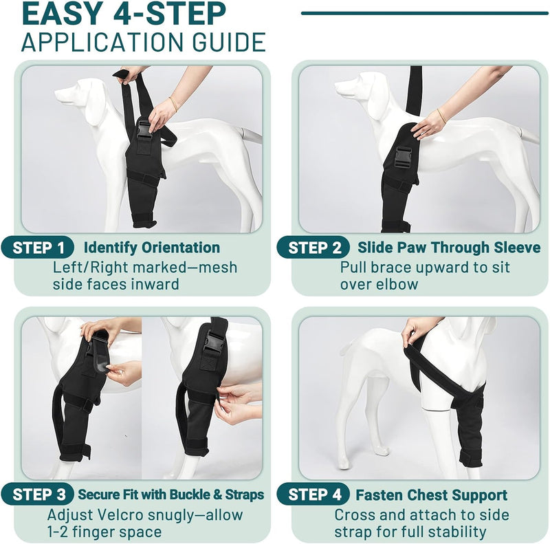 Dog Elbow Braces for Offers Elbow Support and Protection, Brace for Elbow Arthritis, Hygroma, Dysplasia, Shoulder Dislocation, Elbow Wound Healing, et - (Left Leg,M) Left Leg Medium