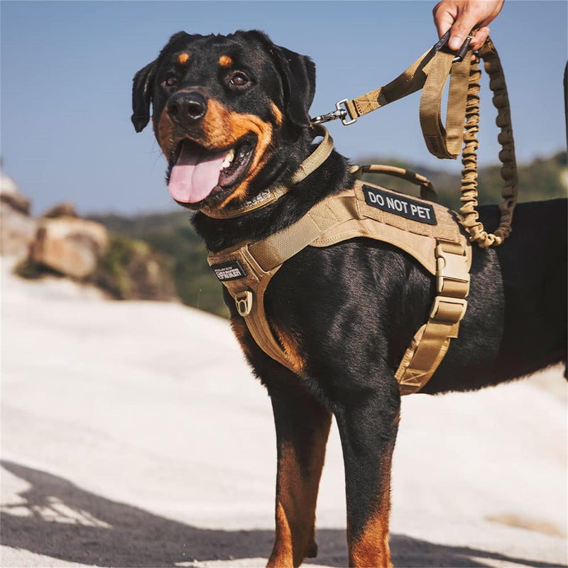 EXCELLENT ELITE SPANKER Tactical Dog Harness Vest Military Working Dog Harness No-Pull Pet Harness Adjustable Training Vest with Easy Control Handle (L, Coyote Brown) L (Chest:31.5''-43.3'') - PawsPlanet Australia