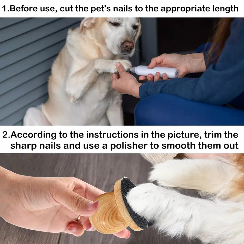 Dog Nail File with 9 Replaceable Filing Discs Dog Scratch Board for Safe and Convenient Nail Care Dog Nail Scratch Board Keep Your Dog and Cat's Nails Smooth（Natural Wood Color） - PawsPlanet Australia