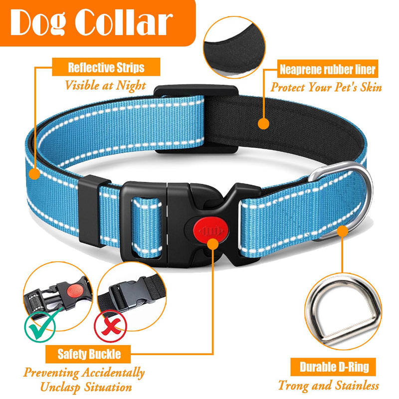 No Pull Dog Harness, Collar & Leash Set | Includes Dog Seat Belt, Collapsible Bowls & Poop Bag Dispenser. Ideal for Training, Walking, Hiking. Fits Small to Large Dogs(Blue-S) Blue - PawsPlanet Australia