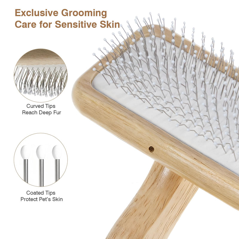 Pet Brush & Comb for Shedding and Grooming, Dog Brush for Long and Short Haired Dogs, Deshedding Tool Removes Undercoat Tangles & Loose Fur