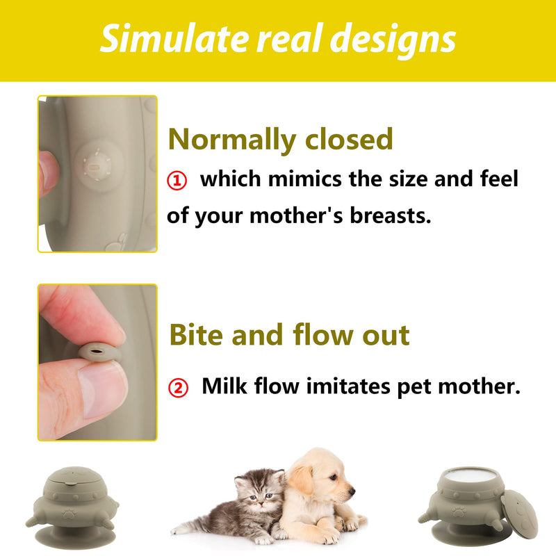 Puppy bottles for nursing,Puppy milk feeders for multiple puppies nipple,Puppy Feeder Milk Bowl,4 Nipples Silicone Puppy Nursing Station,Feeder Bowl for Kittens, Puppies,Capacity 240ml（Grey） - PawsPlanet Australia