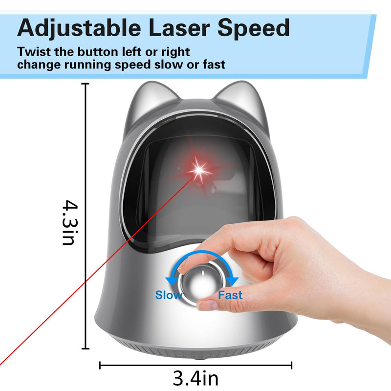 Cat Laser Toys for Indoor Cats, Random Trajectory Laser Cat Toy, Interactive Cat Toys for Bored Indoor Adult Cats/Kittens/Dogs (Silver) Silver - PawsPlanet Australia