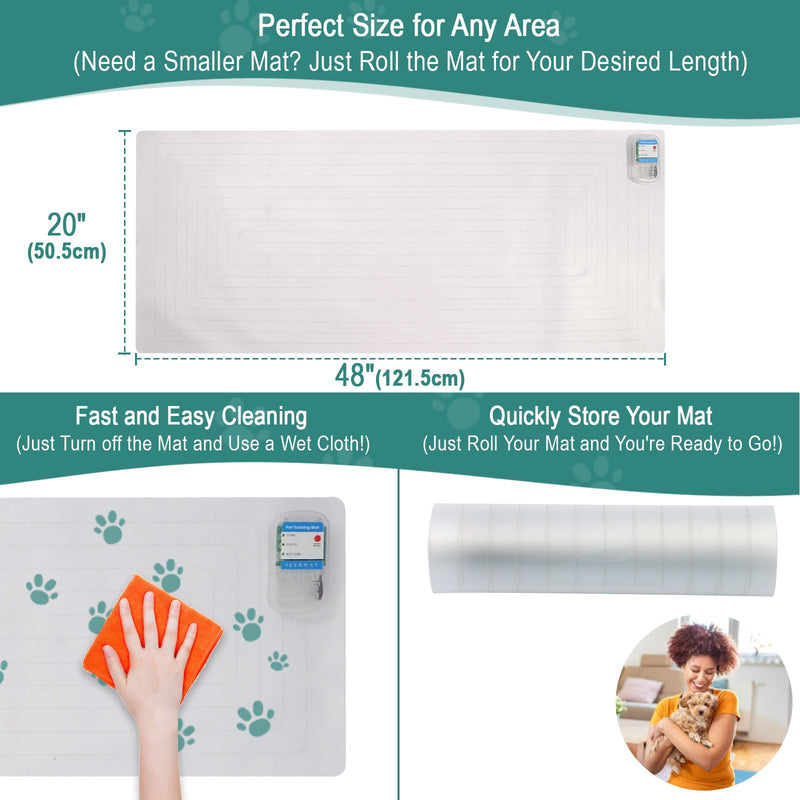 Pet Shock Mat for Dogs and Cats with Tester - Keep Pets Off Couch, Bed, Kitchen with Adjustable Training Modes 48X20 48"x 20" with Tester-Large - PawsPlanet Australia