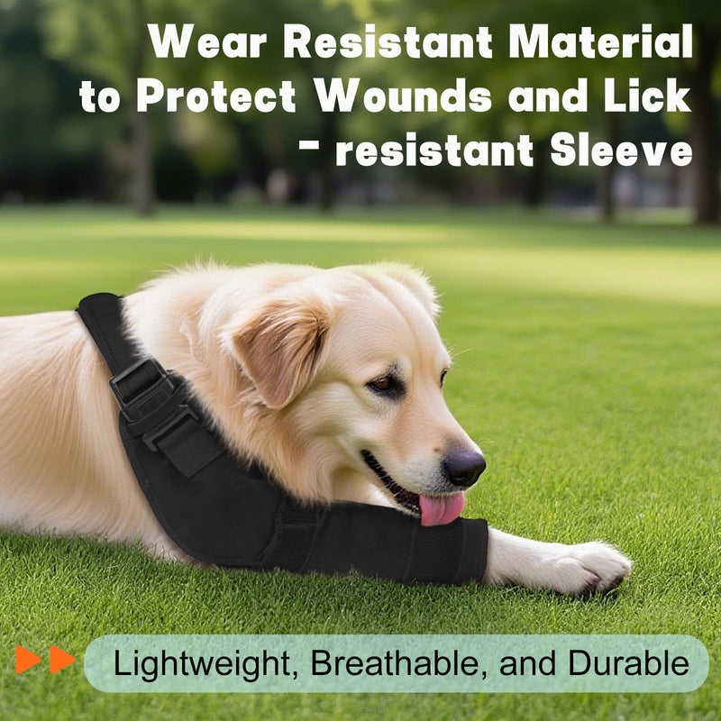 Dog Elbow Protector Brace Sleeve for Elbow Dysplasia Arthritis Pressure Sores Dysplasia Calluses – Breathable Adjustable Dog Front Leg Sleeve Anti-Licking for Post-Surgery Care Recovery(Left Leg, XL)