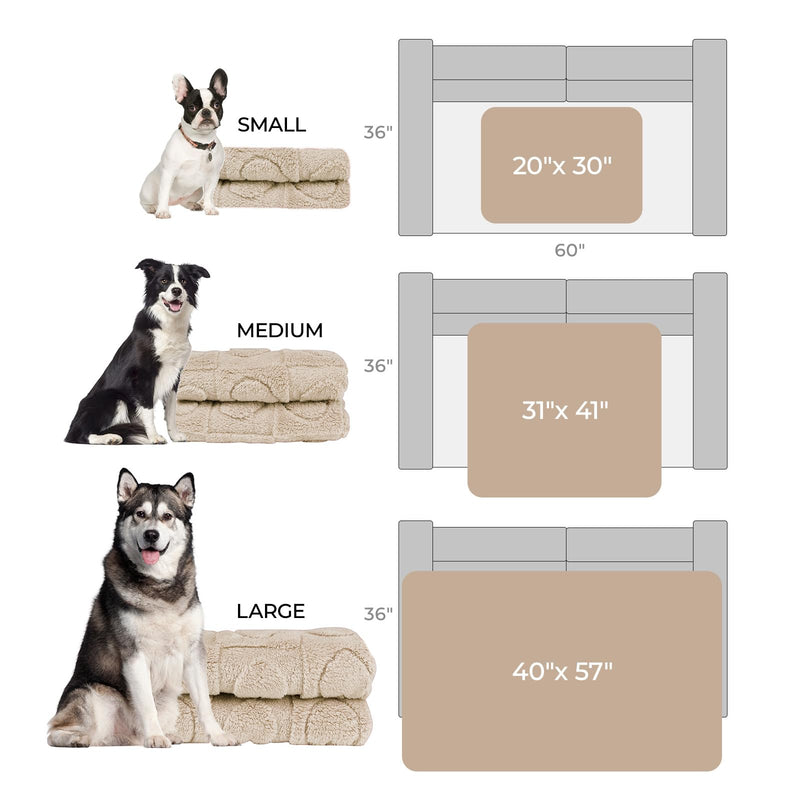 Luciphia 1 Pack 2 Small Dog Blanket Washable Pet Bed Cover Soft Fluffy Puppy Blanket with Premium Fleece 300GSM Cozy Calming Cat Blankets for Indoor Cats Beige 41x31 inch 2pcs Beige - PawsPlanet Australia