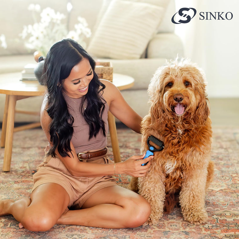 Sinko Undercoat Rake and Brush for Dogs and Cats - Deshedding Tool for Double Coats, Shedding Control (Brush and Comb) Brush and Comb - PawsPlanet Australia