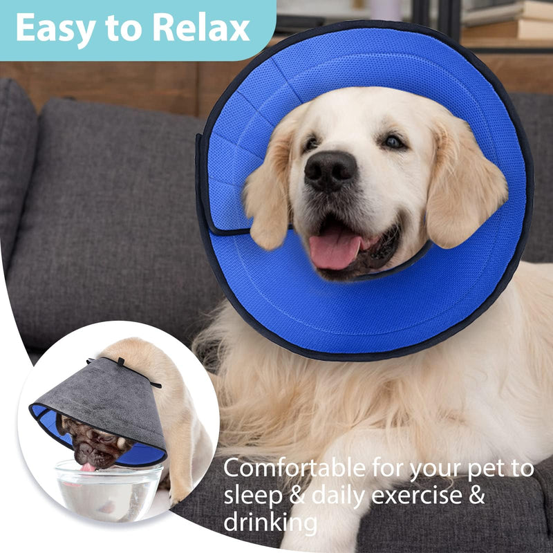 Dog Cone for Small, Medium, and Large Dogs and Cats, Soft Cone for Dogs After Surgery, Lightweight Leathaire Recovery Cone Collar to Stop Licking and Scratching(4(Neck: 9.25-10.75")) 4(Neck: 9.25-10.75") Black - PawsPlanet Australia