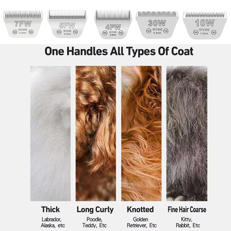 2PCS 30W Wide Blades for Dog Grooming Blades Compatible with Andis,Oster A5,Wahl km10 Dog Clippers,Size-#30W, 1/50 Inch Cut Length (0.5mm) (2pcs #30W) 2pcs #30W(0.5mm) - PawsPlanet Australia