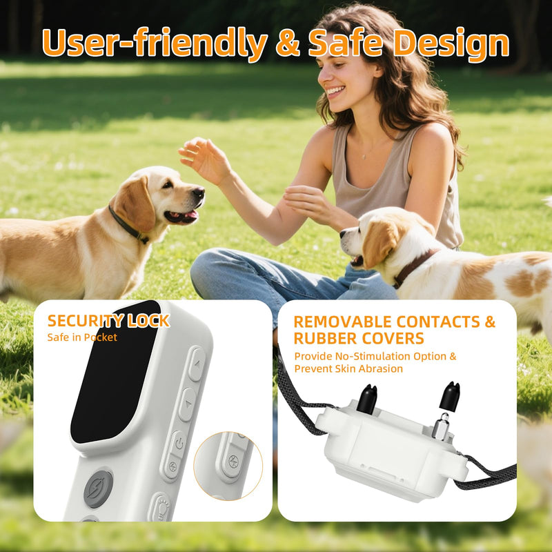 ETACCU Collar for Dogs,Waterproof Dog Training Collar with Remote Control,4 Training Modes：Beep, Vibration, Safe Static,LED,Rechargeable Adjustable for 5-150lbs Small Medium Large Dogs - PawsPlanet Australia
