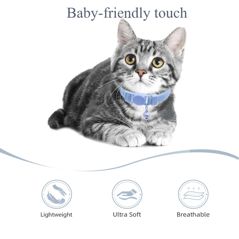 Breakaway Cat Collar with Bell, Safety Buckle Kitten Collar, Elastic Strech Quick Release, Adjustable Lightweight Collars for Girl Boy Cats, Pet Supplies, Accessories, Gifts Blue - PawsPlanet Australia