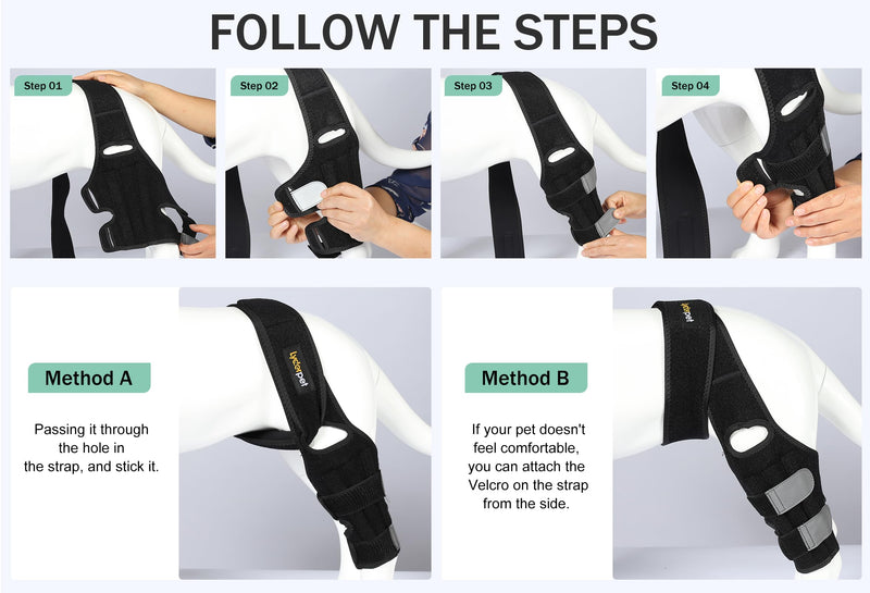 Dog ACL Knee Brace for Torn Hind Leg, Rear Leg Braces for Dogs Luxating Patella, Flexible and Strong Support Metal Splints Joint Care Easy to Put On and Off Braces for Back Leg Medium M - PawsPlanet Australia