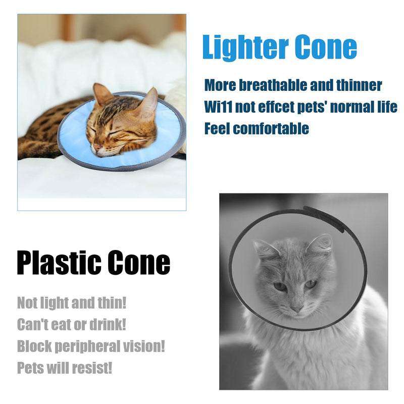 Cat Recovery Collar Adjustable Cat Neck Protective Cat Collar Waterproof Elizabethan E Collar for Cats Kittens Puppies after Surgery to Stop Licking Wounds (Blue) - PawsPlanet Australia