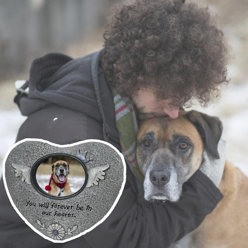 Pet Memorial Stones for Dog or Cats,Loss of Dog Sympathy Gift Indoor Display,Pet Grave Markers Dog Bereavement Gifts Outdoor Tombstone Heart Shaped Carve "You will forever be in our heart" Heart Shape - PawsPlanet Australia