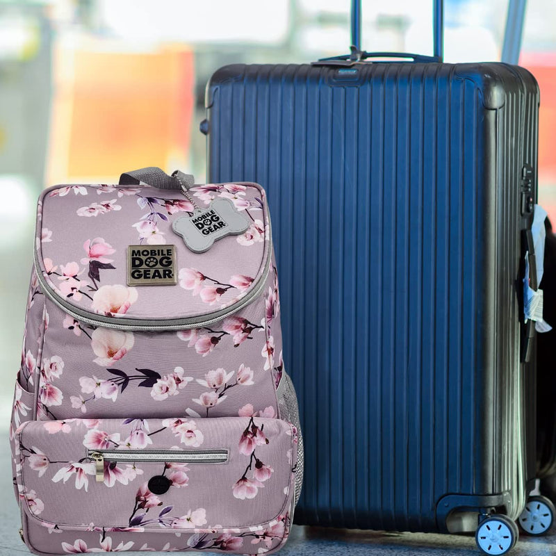 Mobile Dog Gear Week Away Dog Travel Bag Backpack (13"x7"x16", Floral) - Includes 2 Pet Food Storage Containers + 2 Collapsible Dog Water Bowls - Airline Approved Travel Accessories, Great for Trips Floral Print - PawsPlanet Australia