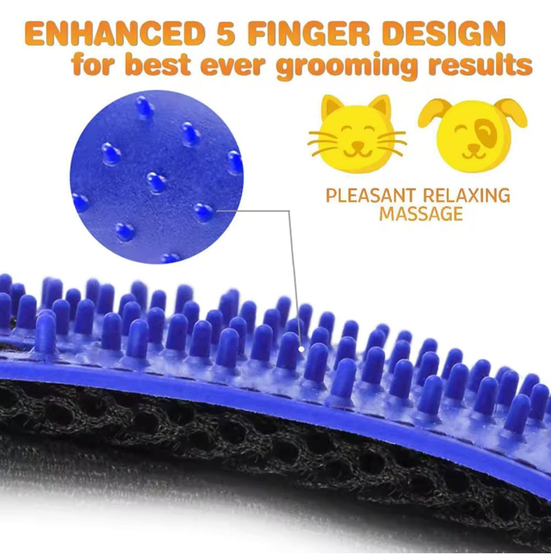 Pet Grooming Glove-Pet Hair Remover Glove- Perfect pet Cleaning Brush Glove- Perfect Washing Glove Brush of The Dog & pet for Short and Long Fur - 1 Pack (Right-Hand), Blue - PawsPlanet Australia