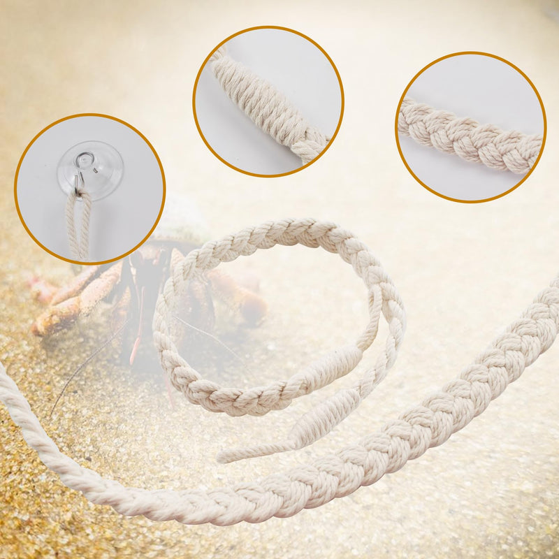 kathson 2 PCS 26 Inches Hermit Crab Climbing Toys,Reptile Vines Toy Hermit Crab Rope Ladder Bendable Hermit Crab Supplies Tank Terrarium Accessories for Hermit Crabs Lizards Leopard Geckos 【color：white】 - PawsPlanet Australia