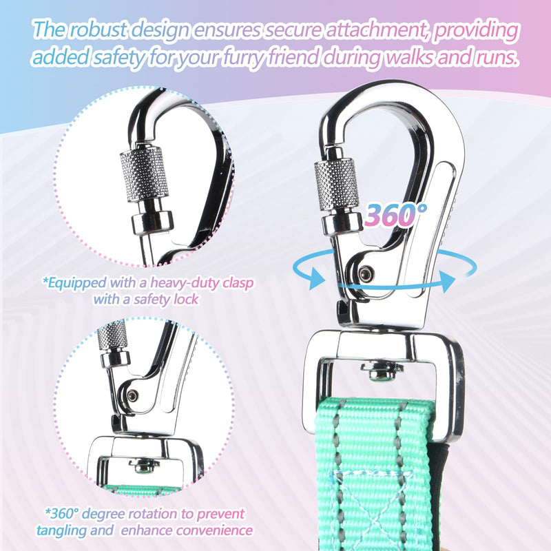 Hands-Free Heavy Duty Bungee Dog Leash, No Pull Running Waist Leash for Walking, Training with Car Seatbelt, Adjustable 4-6FT, Reflective, Dual Handles, Metal Safe Lock (OCEANCHILL) OCEANCHILL - PawsPlanet Australia