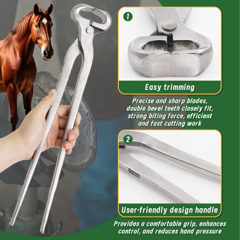 15" Stainless Steel Horse Hoof Nipper Ergonomic Tools Heavy-Duty Horse Hoof Trimmer Cutter,Professional Equine Grooming for Hoof Care, Horseshoe Removal,Hoof Trimming–Durable,Precision,Easy Use