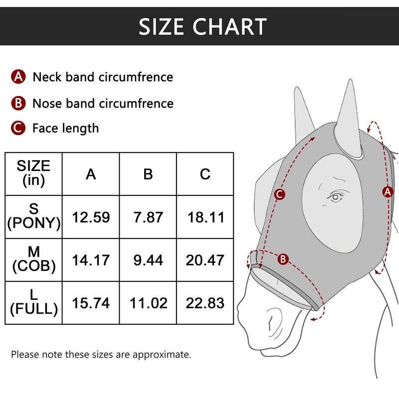 Horse Fly Mask, Fly Masks for Horses with Ears, Super Comfort & Stretchy Fitting Lycra Equine Fly Mask Violet Full Violet(A) - PawsPlanet Australia