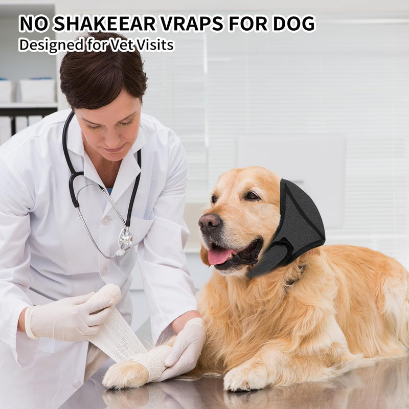 Dog Ear Muffs Noise Protection Waterproof Dog Ear Covers for Grooming Adjustable Pet Cats Dogs Calming Hood Pet Snood Swim Ears Protectors for Noise Anxiety Thunder Fireworks Swimming Bath (S) S