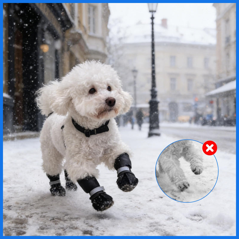Winter Dog Boots with Leg Protection, Non-Slip Sole for Small & Medium Dogs - Waterproof Adjustable Straps, Paw Protector for Outdoor Walking & Hiking (M) M - PawsPlanet Australia