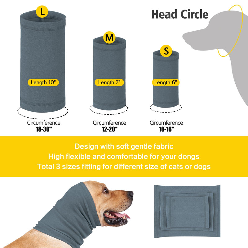 Calming Dog Ear Covers for Noise Protection Dog Headband for Anxiety Relief Grooming Aid Ear Muffs for Dogs Cats (Blue, L(Head Circumference 18-30”, Length 10")) L(Head Circumference 18-30”, Length 10") Blue - PawsPlanet Australia