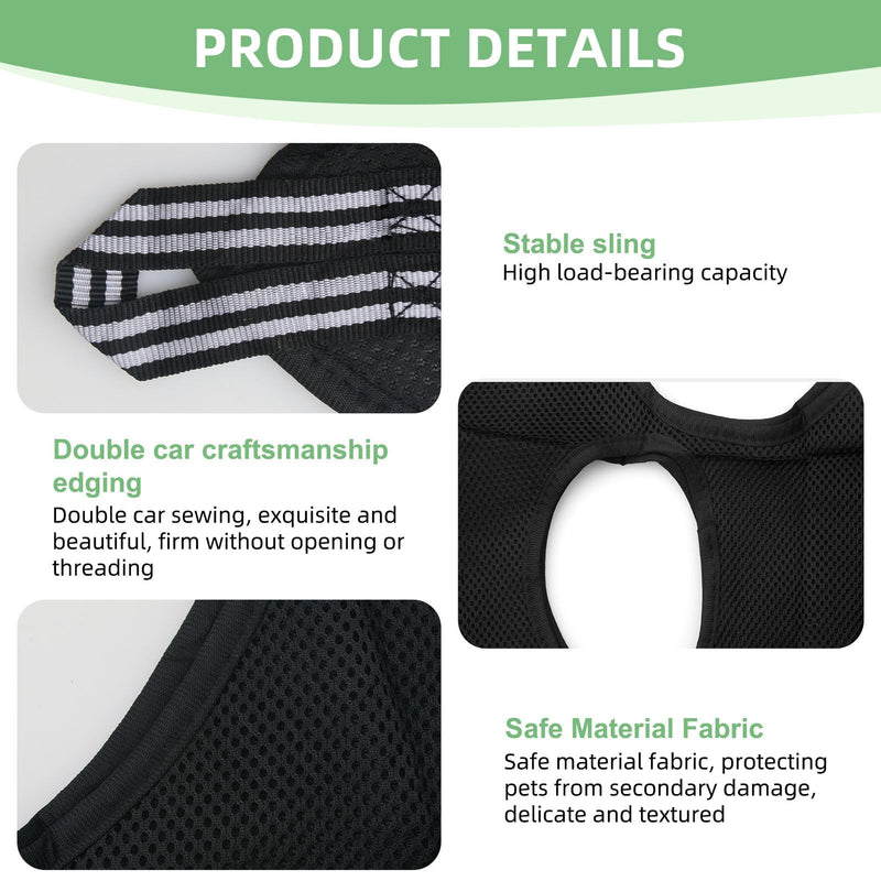 Pet Grooming Hammock Dog Cat Grooming Harness for Small Medium Dogs Cats Nail Cutting Trimming Bathing Claw Care Ears Care Washing Breathable Mesh Sling Helper with Reinforced Hooks (Black) - PawsPlanet Australia