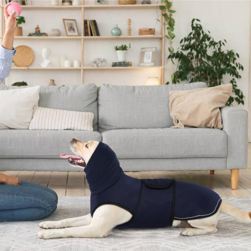 IDOMIK Dog Anxiety Calming Hoodie,Breathable Dog Anxiety Jacket Vest Coat for Thunderstorms,Fireworks,Vet Visits,Separation,Adjustable Dog Hoodies for Noise Block & Ear Protection Recovery,Blue,XL XL(Chest Girth:22"-26.7") Blue - PawsPlanet Australia
