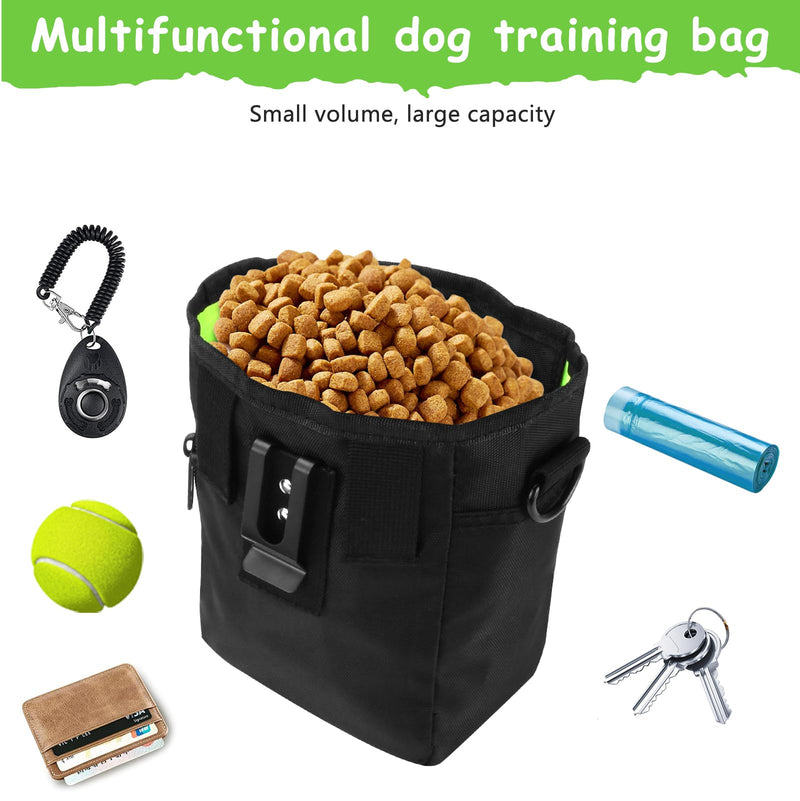Dog Treat Pouch with Magnetic Closure, Treat Pouches for Pet Training, Large Dog Treat Training Pouch and Dog Clicker, Dog Training Treat Pouch Built-in Poop Bag Dispenser, Hands-Free Snack Black - PawsPlanet Australia