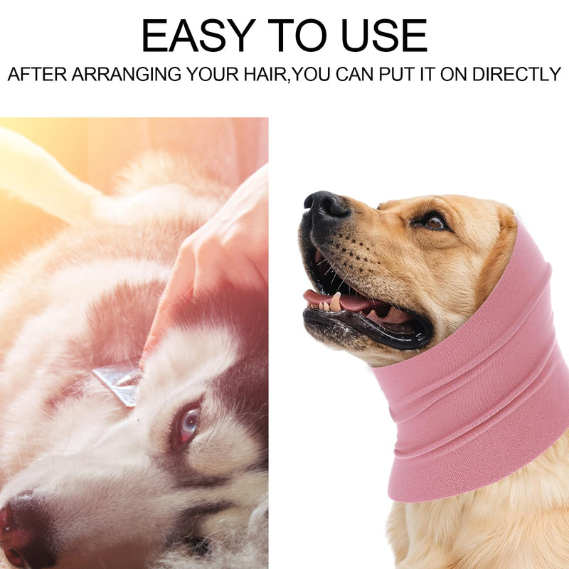 3 Pcs Dog Ear Protectors, Dog Ear Defenders, Warm and Soft Dogs Snood, Dogs Snood for Wearing in Bathing Grooming Waterproof Reducing Noise (Black, Purple, Pink)