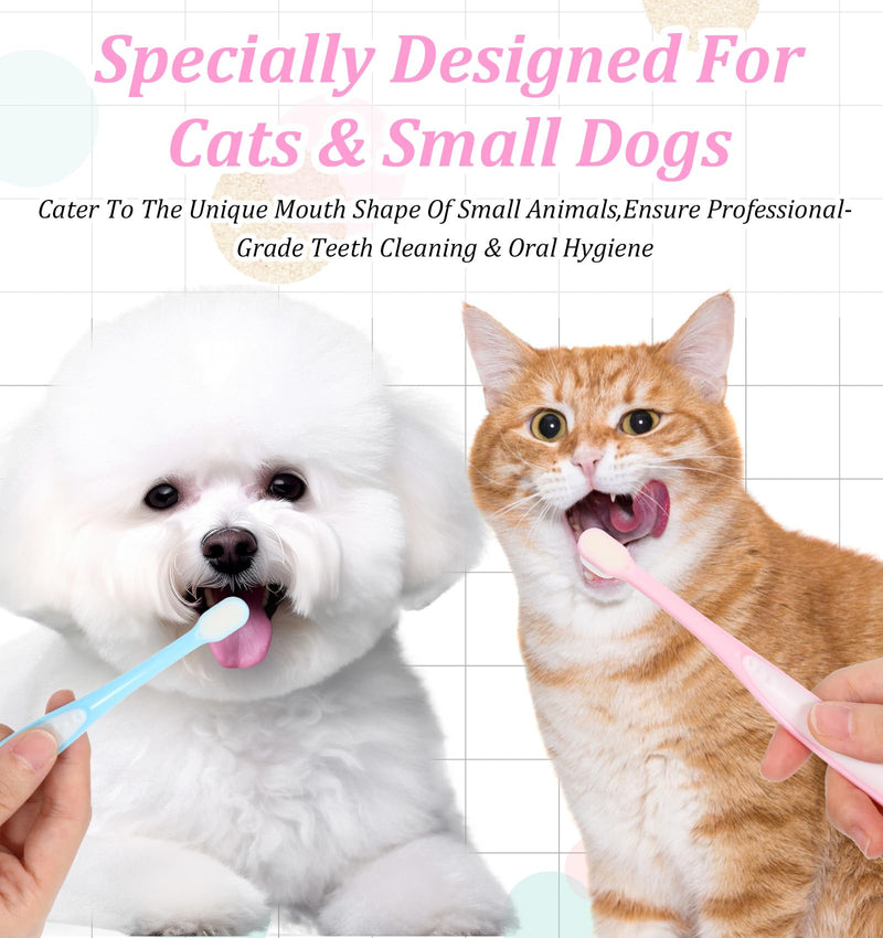 2 Pcs Puppy Toothbrush, Ultra Soft Cat Toothbrush for Cats & Puppies, Mini Head Dental Cleaning Kit for Tiny Dogs & Kittens