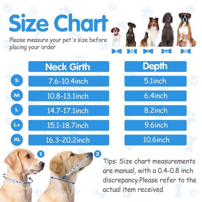 Soft Dog Cone Collar Alternative - Adjustable Comfy Cones for Large/Medium/Small Dogs to Stop Licking After Surgery, Comfortable Fabric Elizabethan Collars, Head Cone of Shame for Neuter Recovery (M)