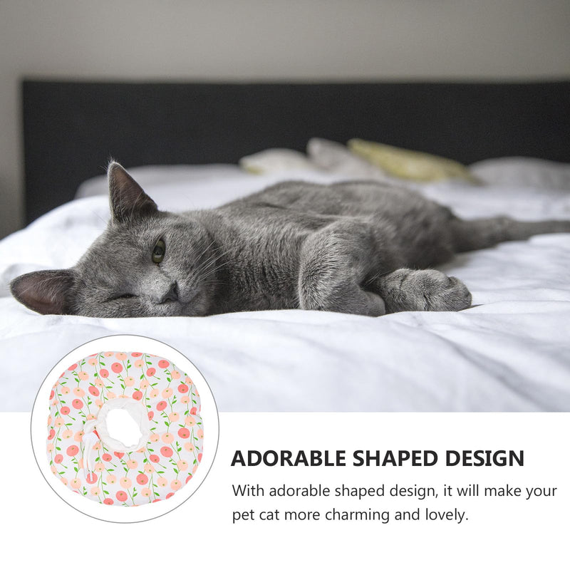 ABOOFAN White Cat Protective Collar made of soft fabric with a comfortable design to protect wounds and prevent licking in cats after surgery