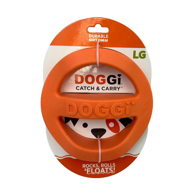Van Ness Pets Doggi Catch and Carry Flying Disc Floating Dog Toy, Large, Orange - PawsPlanet Australia