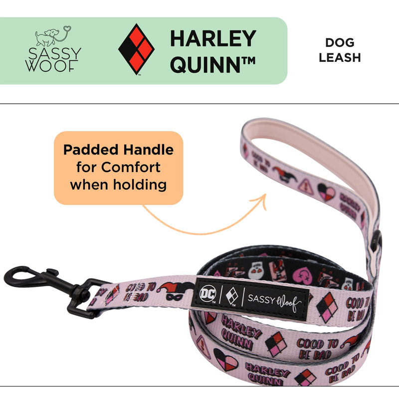 Sassy Woof Harley Quinn™ Dog Leash 60-Inch with Neoprene Padded Handle - Comfortable, Durable, and Stylish for Small to Large Dogs - Officially Licensed - PawsPlanet Australia