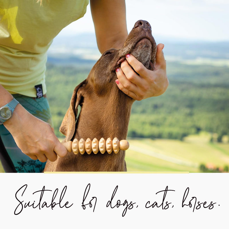 tuuli Wooden Pet Massager Massager for Dogs, Cats, Horses, Massage Brush, Short or Long Hair - PawsPlanet Australia