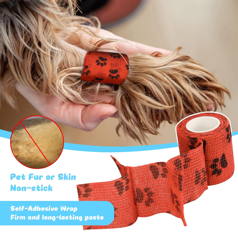 6 Rollen Selbsthaftende Bandage, Selbstklebende Bandage Atmungsaktive Elastische Bandagen für Haustiere, Pet Selbstklebender Verband, für Hund, Pferd, Haustier, Wrap Klebeverband