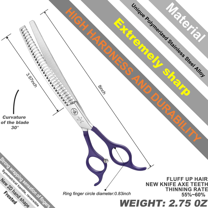 High-end Professional Dog Grooming Curved Thinning Scissors Teeth Blending Shears Pet Texturizing Thinner Blender Shears 7.5 Inch Extremely Very Sharp Made Of Stainless Steel Alloy For Dog Cat Groomer 7.5inch Curved Thinning Shears - PawsPlanet Australia