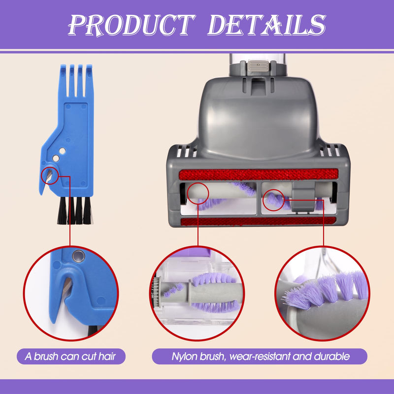 Upgraded Pet Hair Power Brush Tool Attachment for Shark Navigator Lift-Away Deluxe Upright NV360 NV350 NV352 NV356E NV370 NV22L UV420 UV410 UV440 Vacuum Replacement Parts Numbers 119FFJ Purple