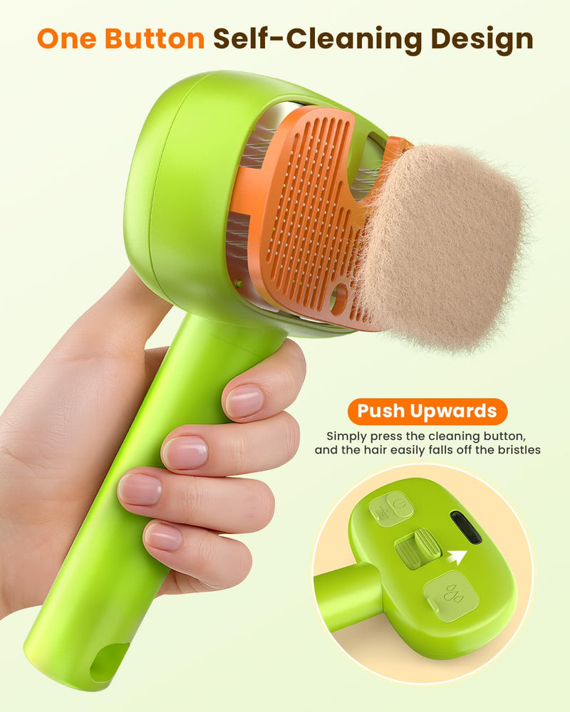 4-in-1 Cat Steam Brush, 2025 Upgraded Pet Steam Brush for Indoor Cats Dogs Spray Hair Removal Comb, 2 Spray Self-Cleaning Dog Brushes for Shedding,Massage,Cleaning Grooming (White) White - PawsPlanet Australia