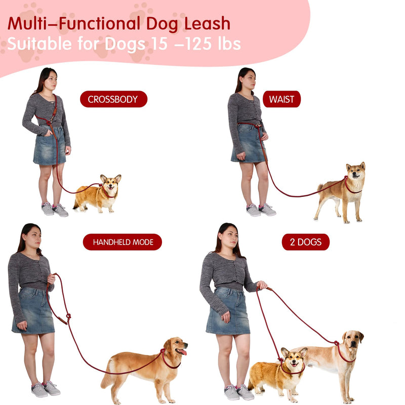 Tails & Tales Hands Free Dog Leash for Walking Running Training, Adjustable Lead Up to 9.8ft, Dogs Up to 125lbs, Crossbody, Dual Handle, Multifunctional, Double Attachment for 2 Dogs (Tapestry Blue) Tapestry Blue - PawsPlanet Australia