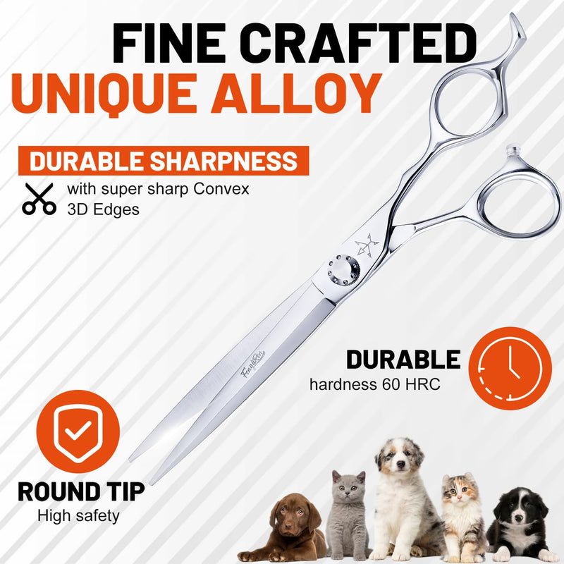 High-end Professional Dog Grooming Scissors Pet Grooming Shears 7 Inches Extremely Very Sharp Made Of Stainless Steel Alloy By Hand For Dog Cat Groomer (Shears, 7 Inch) - PawsPlanet Australia